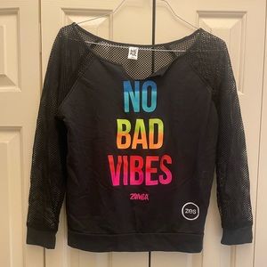 Zumba mesh Back and sleeved top. Women’s size small (spicy). No bad vibes.